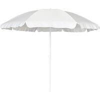 Ομπρέλα Παραλίας 2m 180gsm 8 Ακτίνες 4mm Λευκή 12045