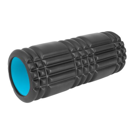 AMILA Foam Roller Plexus Φ14x33cm Μαύρο/Γαλάζιο 96826