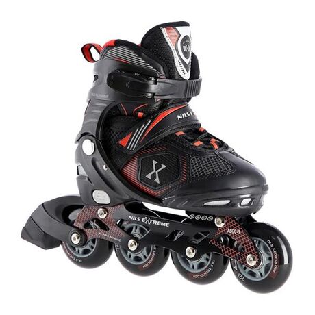 Αυξομειούμενα Πατίνια Roller NA 9080 Μαύρο/Κόκκινο IN-LINE SKATES NILS EXTREME Small(31-34)