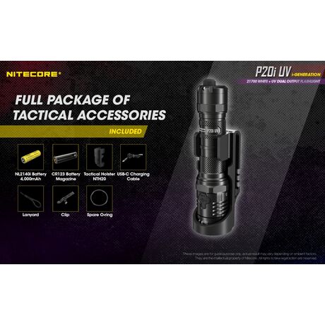 ΦΑΚΟΣ LED NITECORE PRECISE P20I UV, Tactical, Strobe Ready