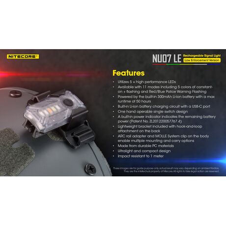 ΦΑΚΟΣ LED NITECORE HEADLAMP NU07LE