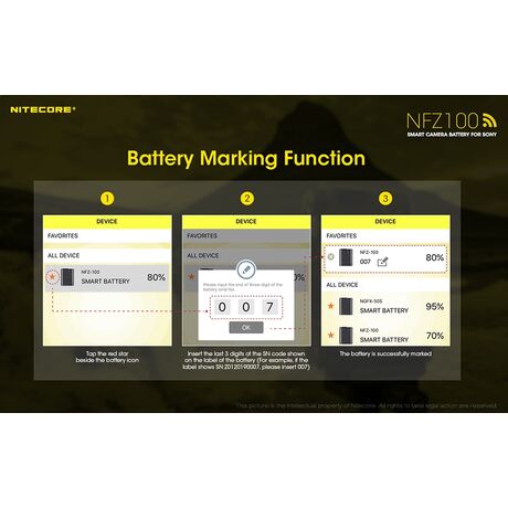 ΜΠΑΤΑΡΙΑ NITECORE NFZ100 , SMART CAMERA BATTERY FOR SONY