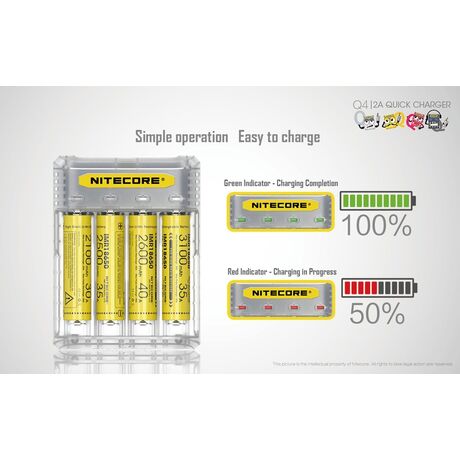 ΦΟΡΤΙΣΤΗΣ NITECORE Q4, Quick charger, 2A,Mango